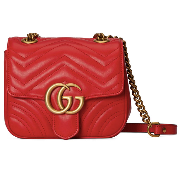 Gucci Handbags - BRAND NEW GUCCI GG MARMONT RED SHOULDER CROSSBODY CHAIN LEATHER BAG PURSE!!